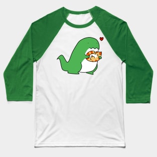 T-rex Loves Tabby Cat Baseball T-Shirt